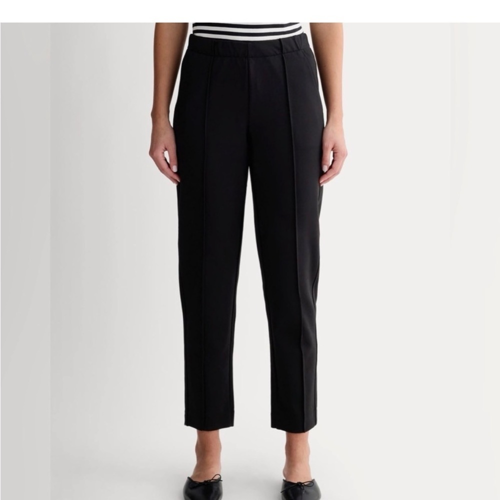 Everlane The Dream Pant Elastic Waist Tapered Leg Knit Pants Black- Size Small